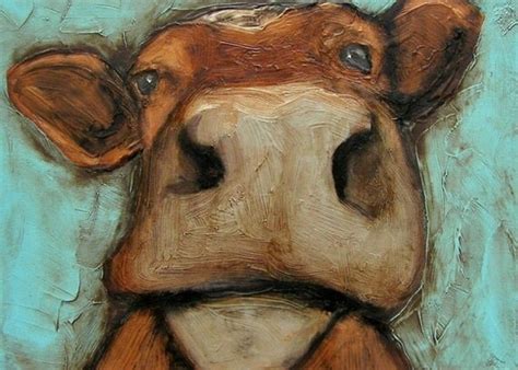 The Cownt ACEO COW Animal Farm Folk Art Giclee print from