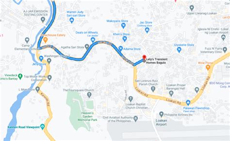 Location Map - Lety's Transient Houses in Baguio