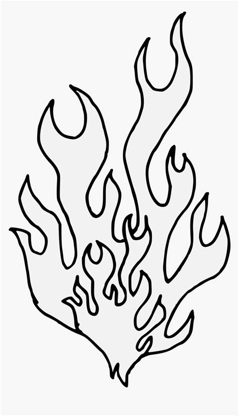 Flames Clipart Traceable - Outline Flames Clipart, HD Png Download is ...