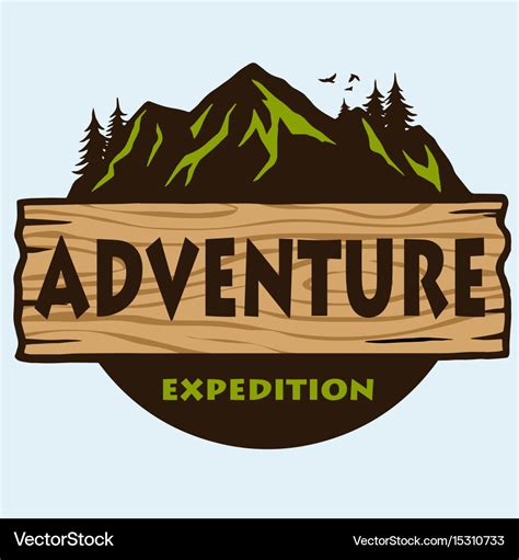 Adventure mountain camping logo template Vector Image