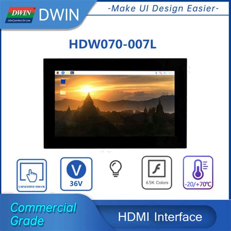 Dwin 7 Inch 1024*600 IPS LCD HDMI Display for Raspberry Pi Module Capasitive Touch Screen ...