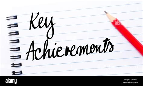 Key Achievements written on notebook page Stock Photo - Alamy