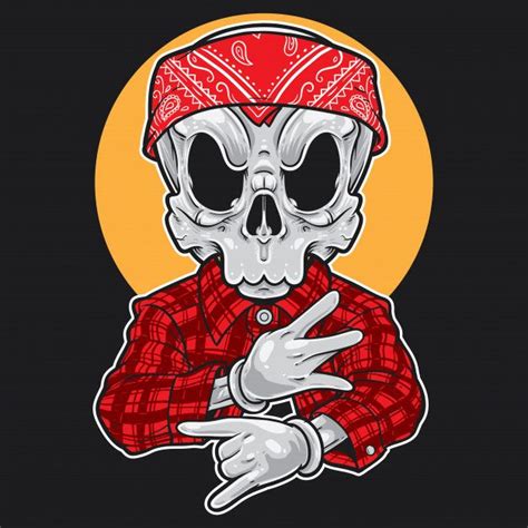 Skull cartoon gangsta Premium Vector Graffiti Cartoons, Dope Cartoons ...