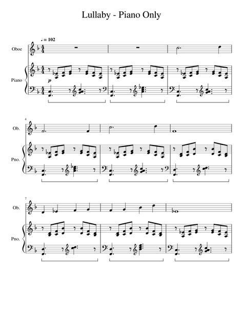 Lullaby copy Sheet music for Piano, Oboe (Solo) | Musescore.com