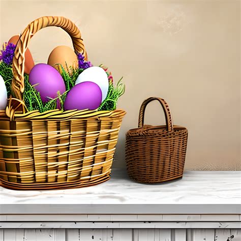 Basket Of Easter Eggs Art Print Free Stock Photo - Public Domain Pictures