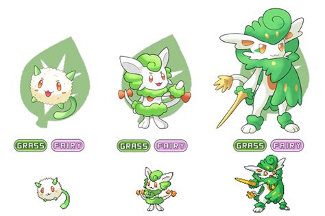 My grass starters redesigned. : fakemon | Pokemon pokedex, Cute pokemon ...