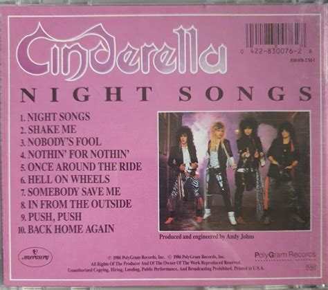 Cinderella - Night Songs, Hobbies & Toys, Music & Media, CDs & DVDs on ...