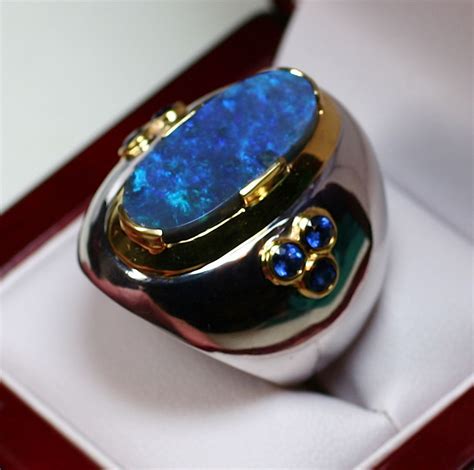 Gondwanaland Opals Solid Black Opal Men's Ring | Mens jewelry, Rings ...