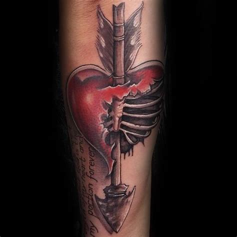 40 Broken Heart Tattoo Designs For Men - Split Ink Ideas