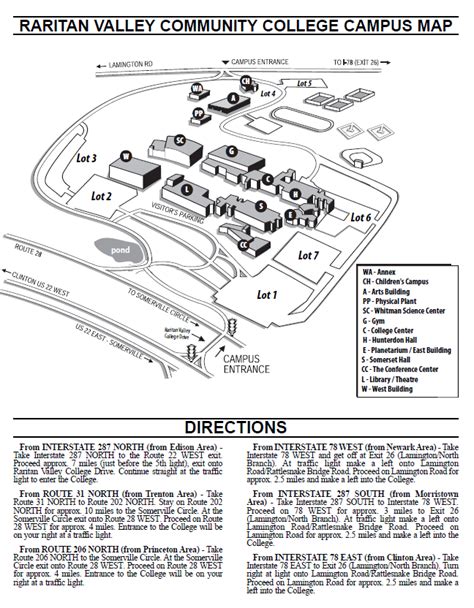 Campus Map & Directions - Raritan Valley Community College - Acalog ACMS™