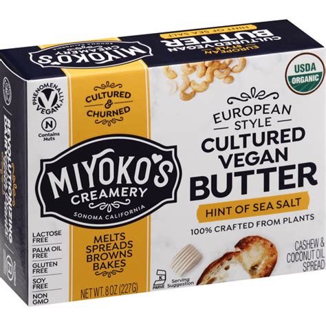 Miyokos Creamery Butter, Cultured Vegan, Hint of Sea Salt, European Style | Shop | Breaux Mart