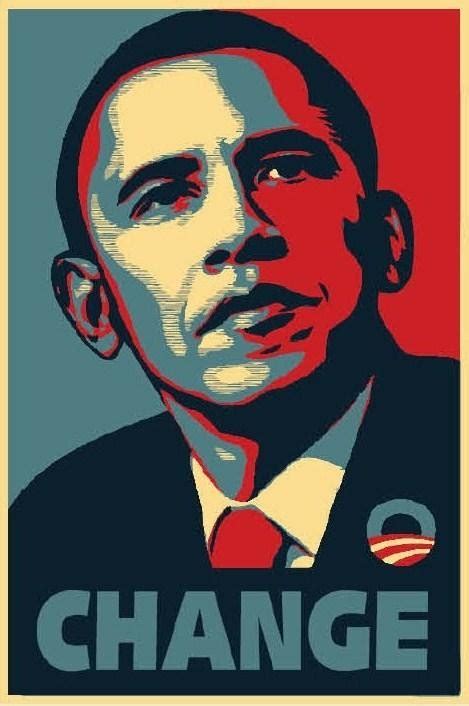 BARACK OBAMA HOPE SHEPARD FAIREY CHANGE ART POSTER | eBay