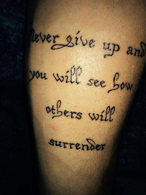 Never surrender tattoo | newtattooideas