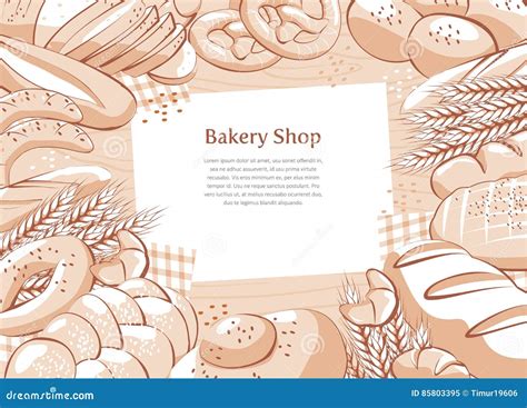 Bakery background stock vector. Illustration of breakfast - 85803395