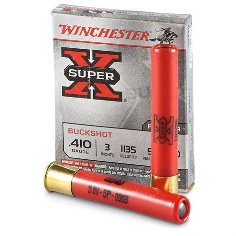 Winchester Super-X, .410, 3" Shells, 000 Buckshot, 5 Pellets, 5 Rounds ...