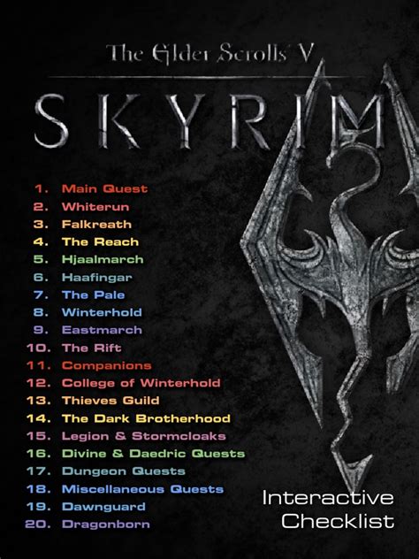 Skyrim Interactive Quest Checklist | PDF | Nature