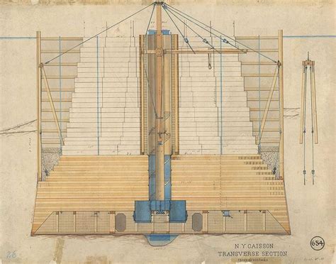 Stan Allen on Instagram: “Brooklyn Bridge, Section of the NY Caisson Drawing by Assistant ...