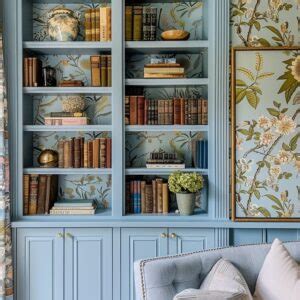 30+ Wallpaper Ideas to Spice Up Your Bookshelves - Days Inspired