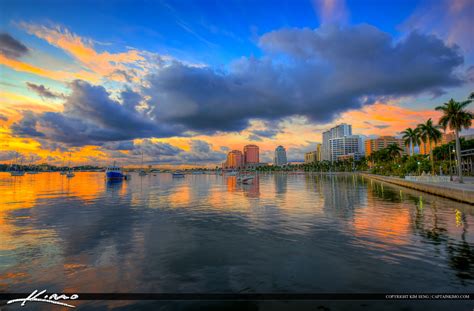 West Palm Beach Downtown Skyline at Waterway | HDR Photography by ...