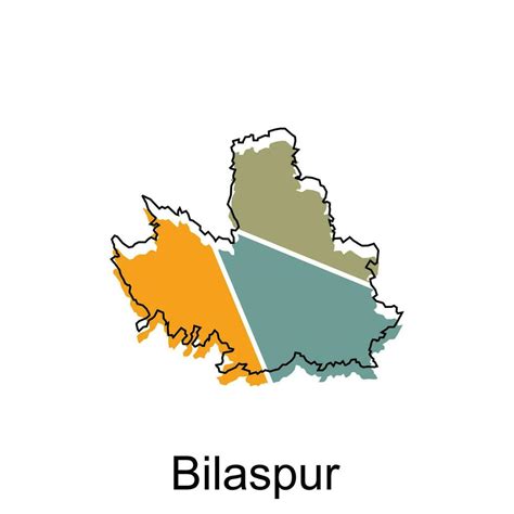 Map of Bilaspur, Himachal Pradesh modern geometric illustration, map of ...