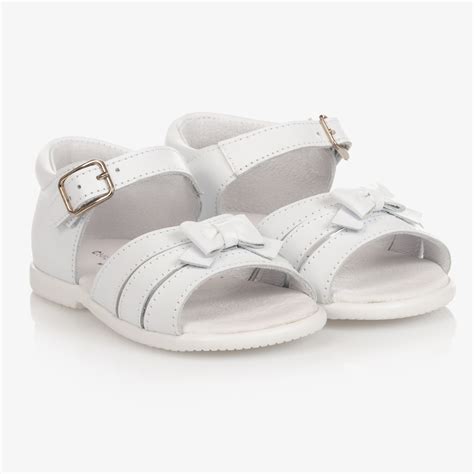 Children's Classics - Girls White Leather Sandals | Childrensalon