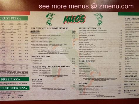 Online Menu of Mugs Pizza and Ribs Restaurant, Chicago, Illinois, 60631 ...