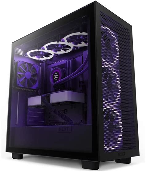 NZXT H7 Flow - ATX Mid Tower PC Gaming Case - Front I/O USB Type-C Port - Tempered Glass Side ...