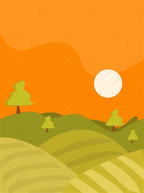 Cartoon Background Of Rice Field Landscape Illustration Wallpaper Image For Free Download - Pngtree