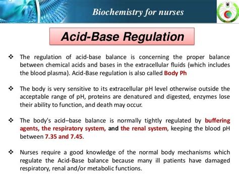 Acid base regulation