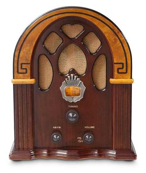 Crosley CR31D-WA Companion Cathedral Bluetooth AM/FM Wood Radio Walnut ...