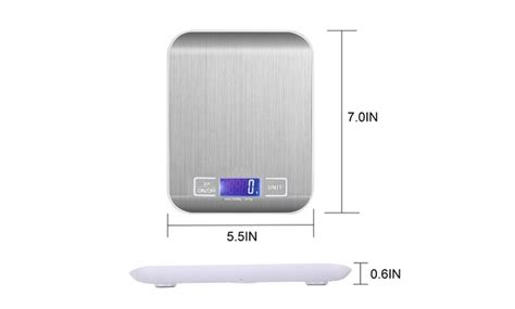 Digital Kitchen Scale Stainless Steel Scale Precision Backlit Display Screen | Groupon