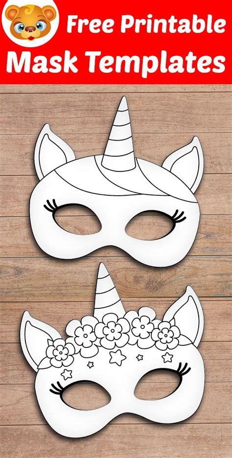 Unicorn mask free printable mask template for kids – Artofit