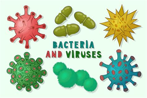 Pathogenic virus,germs, microorganisms,microbe isolated on light background.Collection of ...