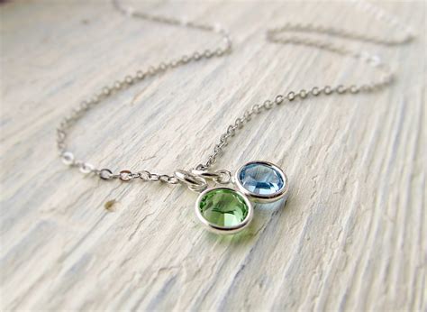 Mother Birthstone Necklace Mom Jewelry Mothers Jewelry