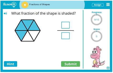 Fractions of Shapes - Math Practice