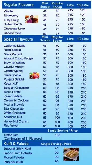 GIANI Ice Cream Menu, Menu for GIANI Ice Cream, Baner, Pune - Zomato