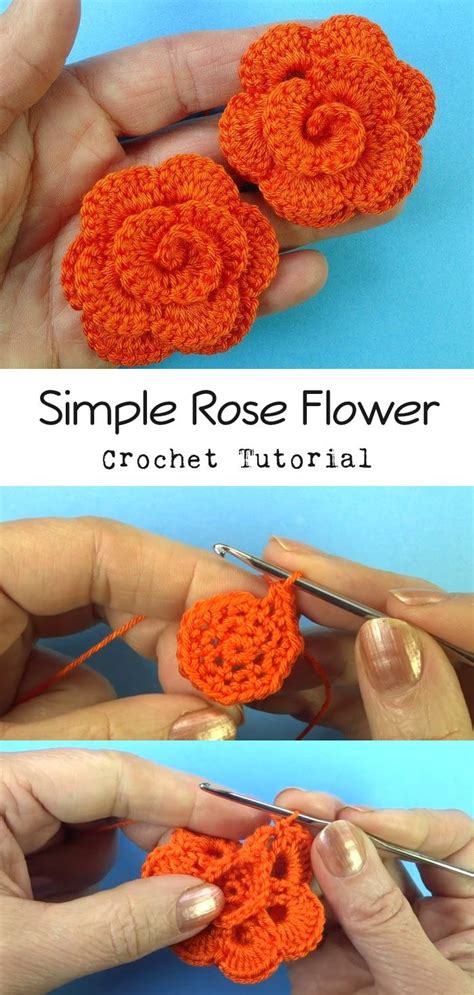 Crochet Rose Flower Tutorial