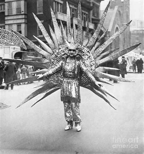 Costumed Man In Mummers Parade by Bettmann