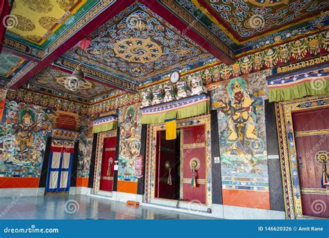 Colourful Interior Inside Rumtek Monastery,Sikkim,India Stock Photo - Image of door, attraction ...