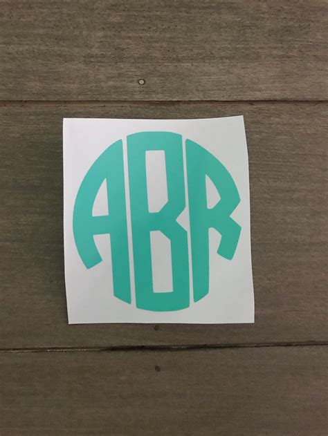 Circle Monogram Decal - Etsy