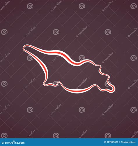 Georgia - Outline Map stock vector. Illustration of stylized - 127629826