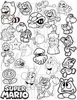 Printable Super Mario Bros Pdf Coloring Page sketch template