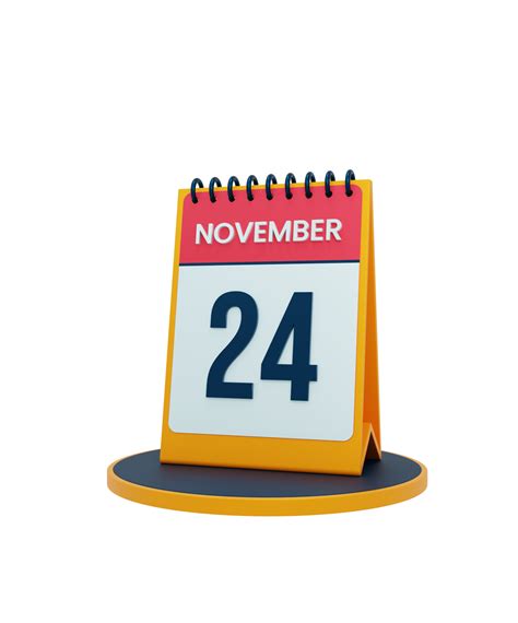 November Realistic Desk Calendar Icon 3D Illustration Date November 14 13165819 PNG