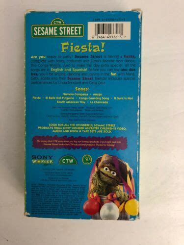 Sesame Street Fiesta!(VHS 1997)TESTED RARE VINTAGE COLLECTIBLE SHIPS N 24 HOURS - VHS Tapes