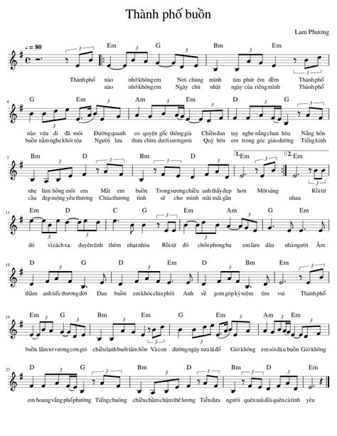 Thành_phố_buồn Sheet music for Piano (Solo) Easy | Musescore.com