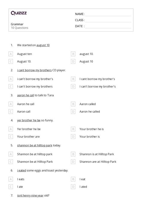 english grammar worksheets for class 3