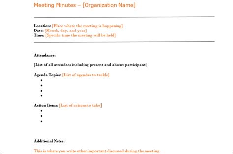 12 Simple Meeting Minutes Templates for Word, Excel, Google Docs