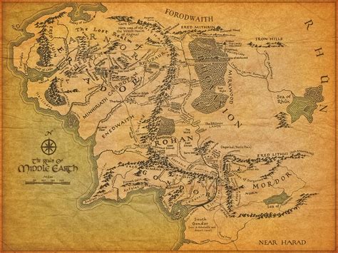 Map of Middle Earth from Lord of the Rings | fantasy | Pinterest | Middle earth, Middle and Earth