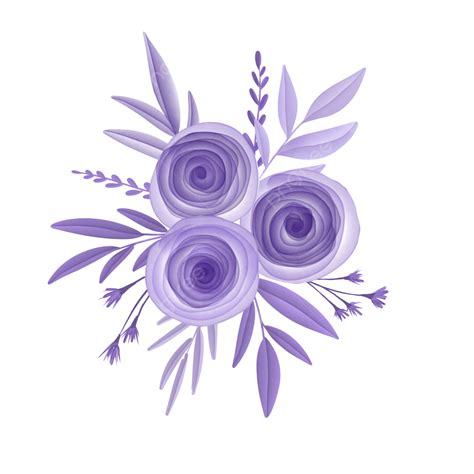 Purple Flower Bouquet PNG Transparent, Watercolor Purple Flower Bouquet ...