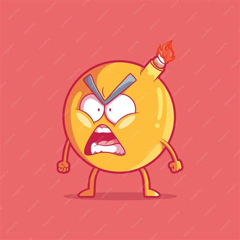 Premium Vector | Emoji bomb character vector illustration sharing ...